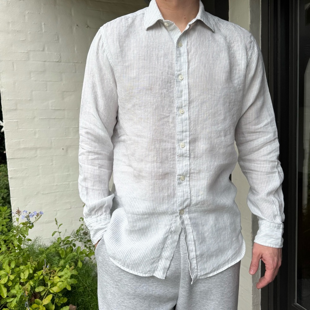 Massimo Dutti Light Gray Striped Shirt